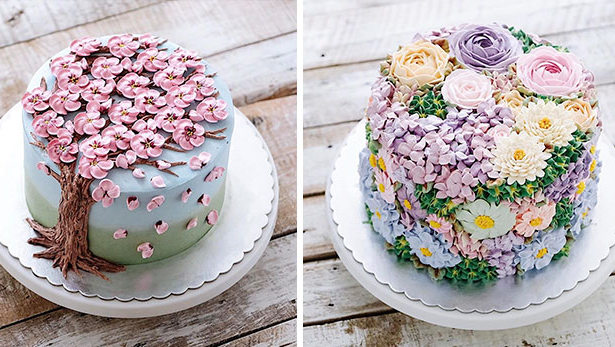 15 потрясающих весенних, цветочных и нежных тортов