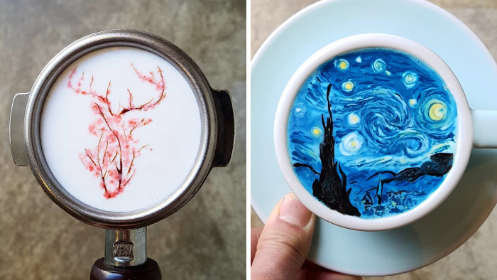 Бариста из Южной Кореи создает потрясающие рисунки на кофе