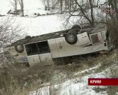 У Криму перекинувся автобус